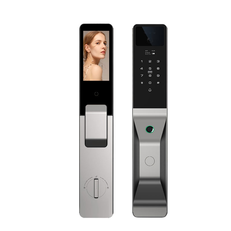 Smart 3D facial recognition digital door lock with smart video intercom, biometric fingerprint recognition, and built-in camera - RUBINHR C949-1