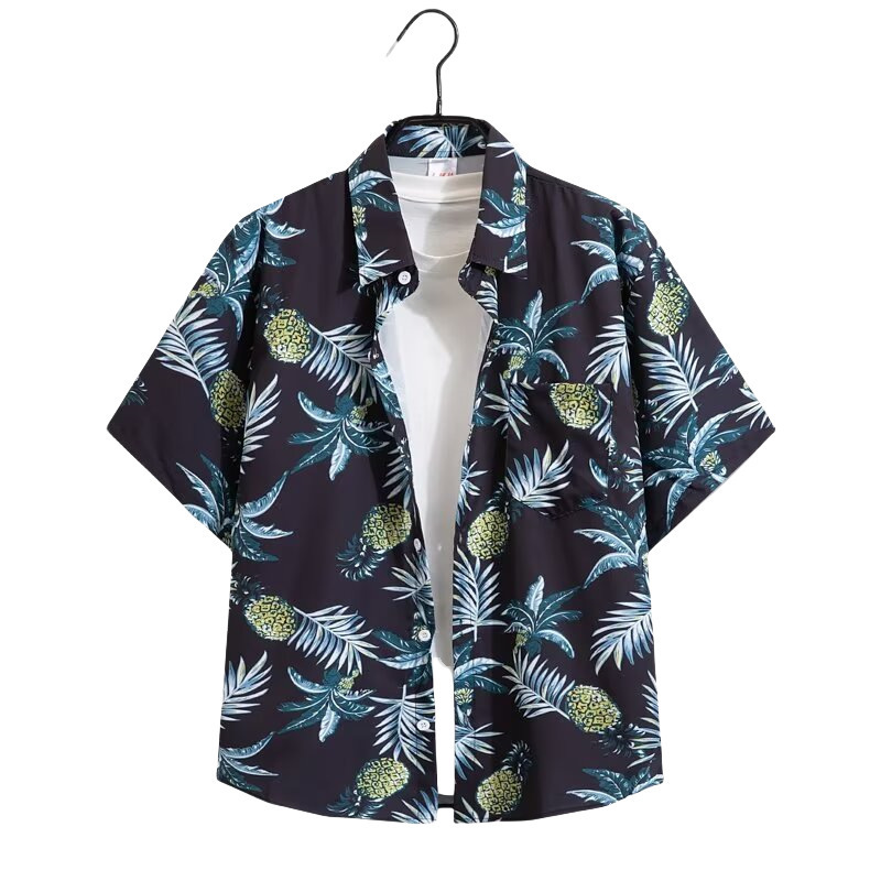 Men's Casual Shirts Short Sleeve Shirt Hawaiian Streetwear Floral Print Polyester Breathable And Lightweight Summer Wear Mens Clothing
