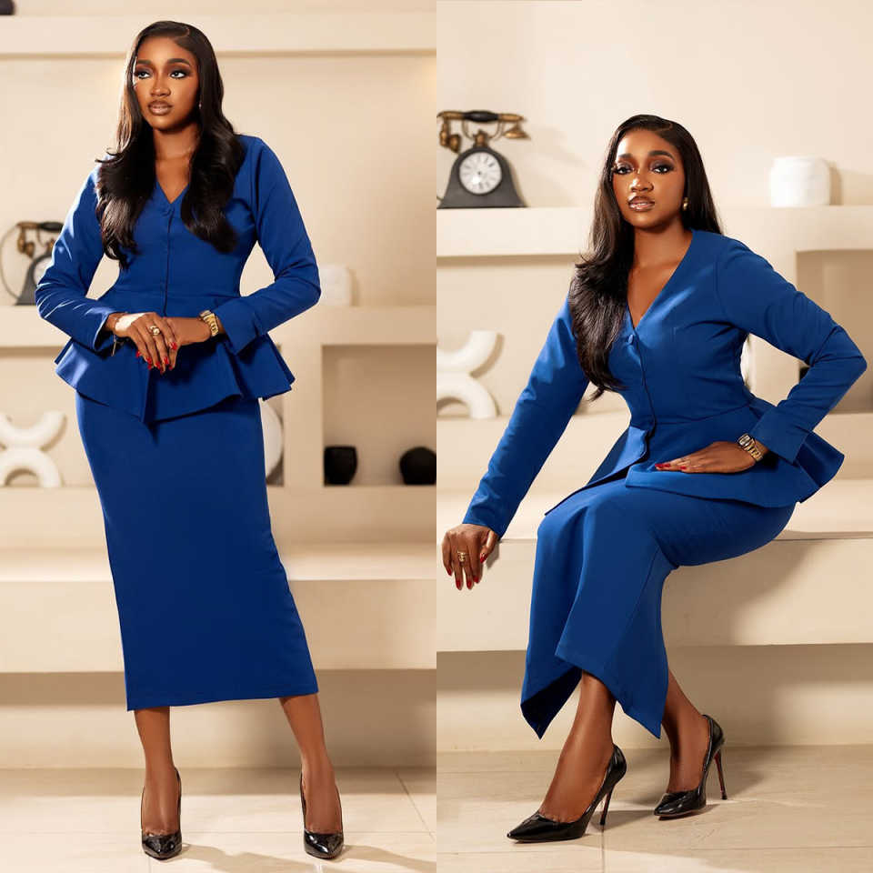 Fashion Women Suit Single Breasted 2 Piece Jacket Dress Formal Business Occasions Customized