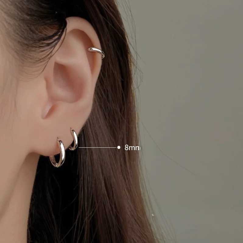 925 Sterling Silver Minimalist Bohemian Round Ear Buckle for Women Hoop Earring Jewelry Accessories XJ250814