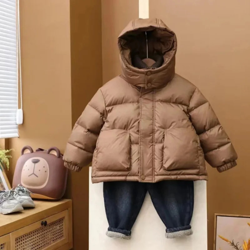 Boys Down and cotton Jacket Windbreak Outerwear Soft Winter Autumn Warm Cotton Christmas Gift Childrens Clothing 250813