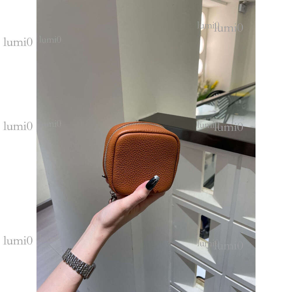 Fashion Top Layer Cowhide Lychee Pattern Makeup for Women Street Trend Genuine Leather Chain Shoulder Crossbody Tofu Bag