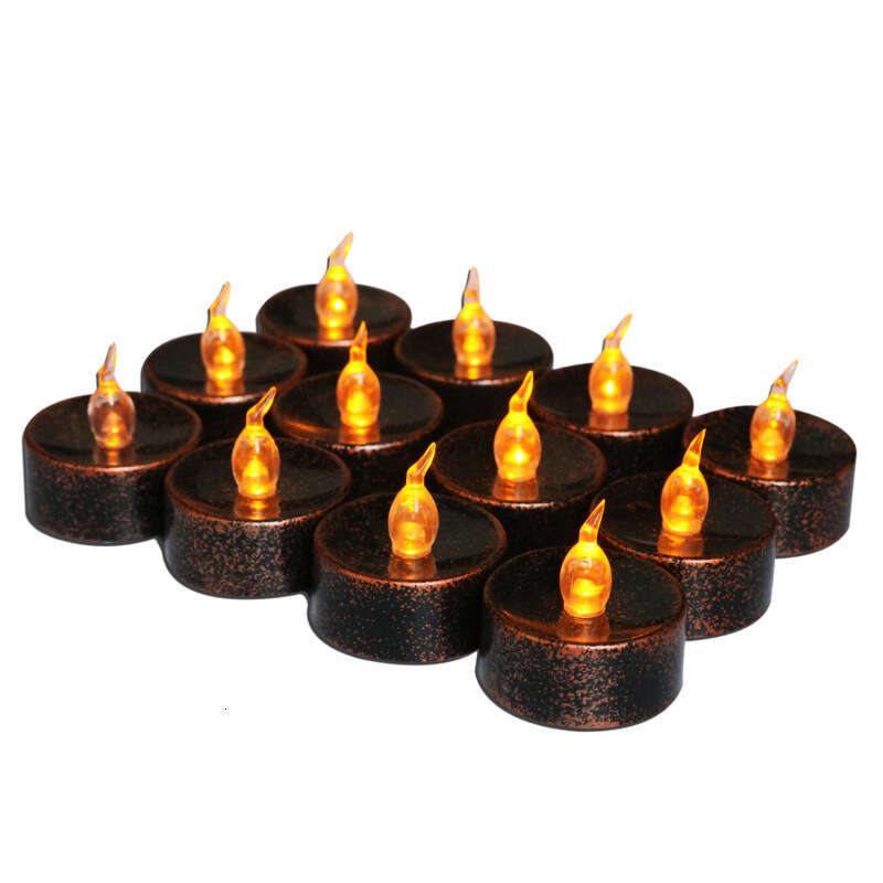 Halloween Black LED Candle Light Flameless Plastic CR2032 Electronic Mini Glowing Tealight