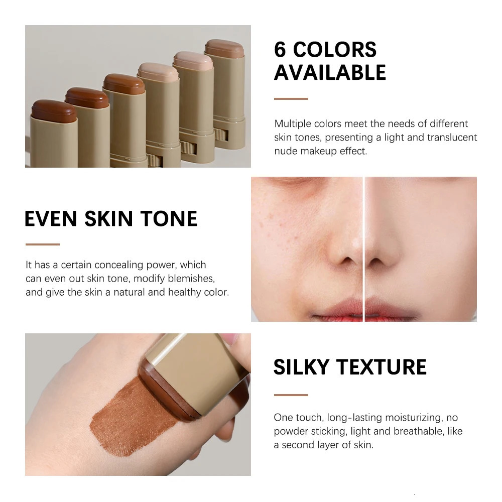 Magic Eraser Foundation Stick Serum Boosted Skin Tint Foundation Stick Smooth Plumper Hight Coverage Travel Bronze Foundation 250813