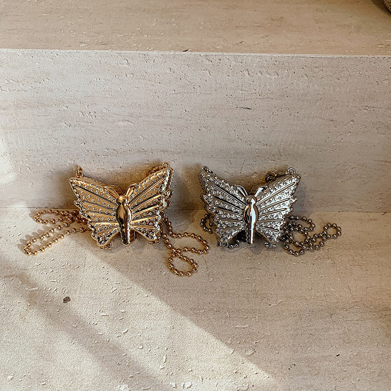 Luxury Brand Designer Bag Crossbody Bag Korean Style Trendy Diamond-Encrusted Butterfly Box Bag Texture Mini Decorative Casual Commuter Bag For Women