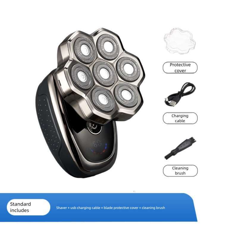 Electric high-power ultra-clean rechargeable whole body washable men's bald shaver