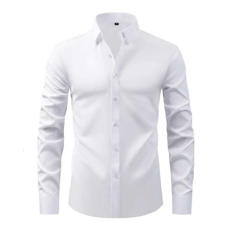 Business Casual Solid Color Shirts for Men Clothing Fashion Long Sleeve Comfortable Tops BlousesXJ250804