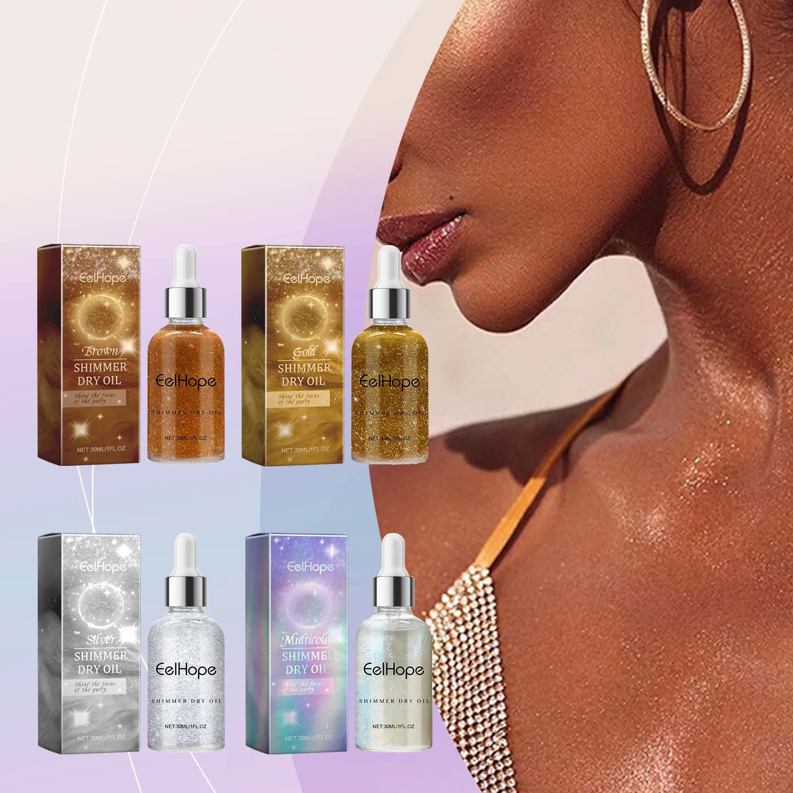 Eelhope Body Glitter Oil Natural Face Shimmer Shiny Waterproof Lasting Skin Liquid for Summer Party 250813