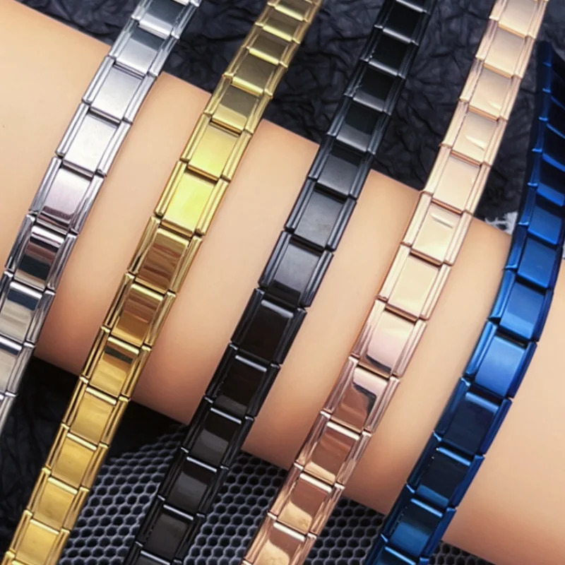 Italian Elastic Charm Bracelet 9mm Width Stainless Steel Bangle Fashion Womens Jewelry DIY Making Wholesale 250812