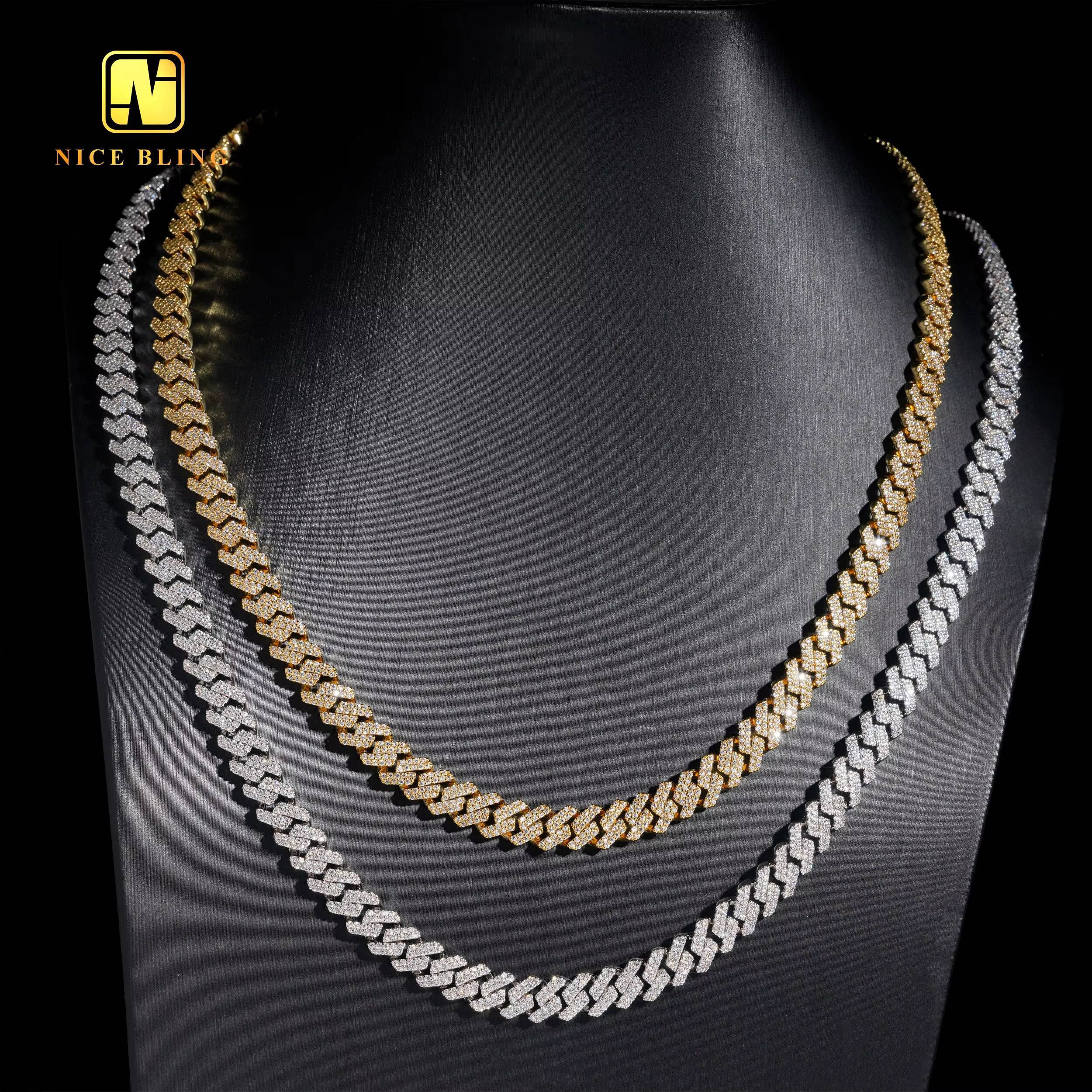 Cheap Price Hip Hop Fashion Jewelry 18k Gold Plated 8mm Brass Cubic Zirconia Necklace Men Women Pendant Necklaces