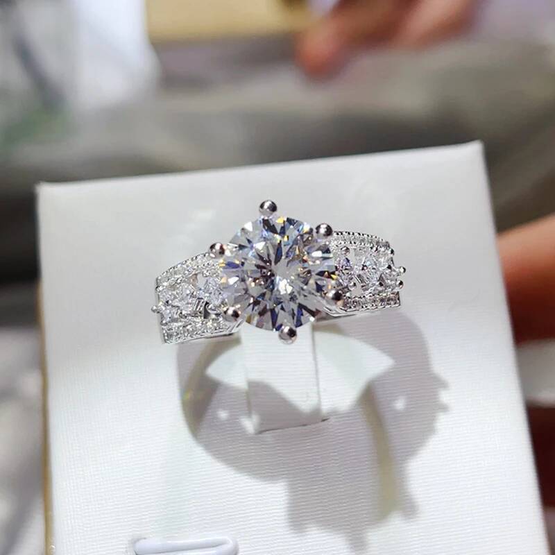 BXINY GRA Certified 3CT Moissanite Rings 925 Sterling Silver D Color Lab Diamond For Women Engagement Wedding Bands Fine Jewelry