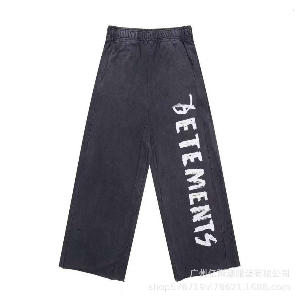 25FW New VTM American Style Trendy Brand Embroidered Letter Signature OS Loose Long Unisex Casual Pants