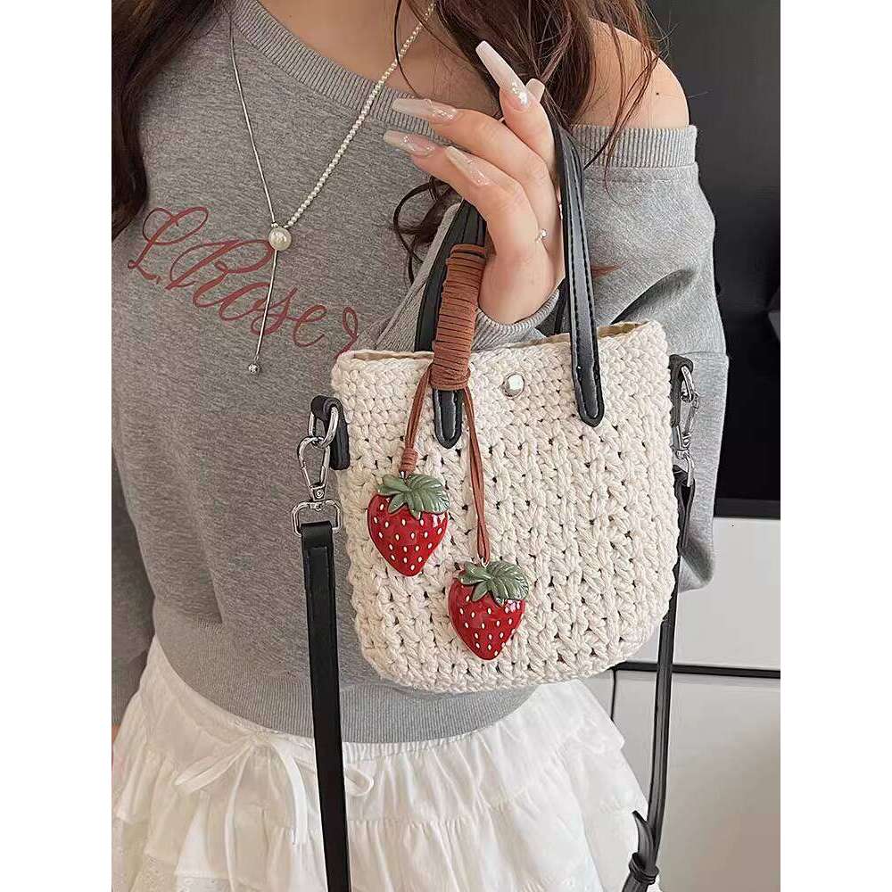 free shipping Vacation Casual Beach for Women Summer New High-end Woven Phone Bucket Bag