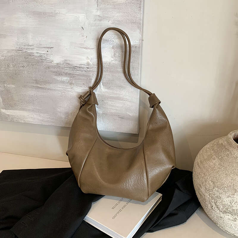 Korean Style Dumpling For Women Lazy Fashion Large Capacity Pleated Underarm French Minimalist Commuter Shoulder Bag