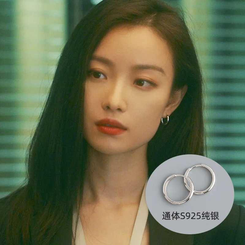 925 Sterling Silver Geometry Hoop Earrings for Women Fashion Silver Jewelry Gifts Trend XJ250814