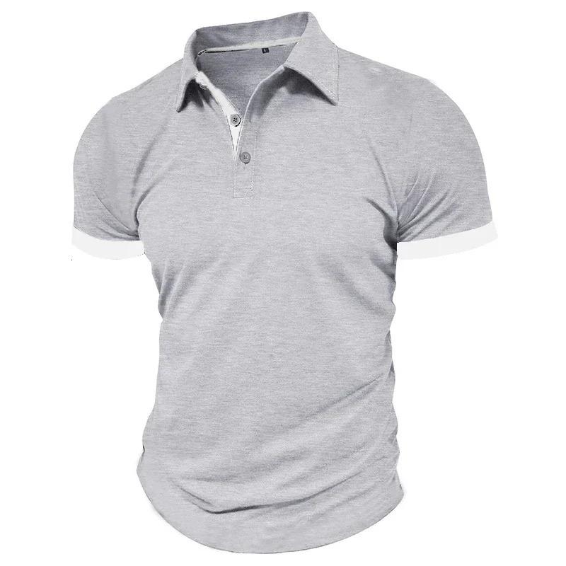 Summer Mens Short Sleeve Polo Shirt Lapel Oversize Solid Color T Shirts Breathable Streetwear Sport Activities Shirts Man 250813