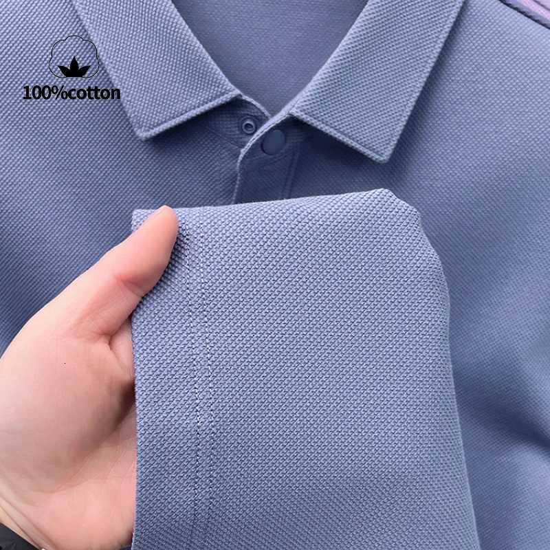 Premium Double-Sided 100% Cotton Polo Shirt - Soft Skin-Friendly Textured Pearl Weaving Strong Luster Stylish Comfortable XJ250804