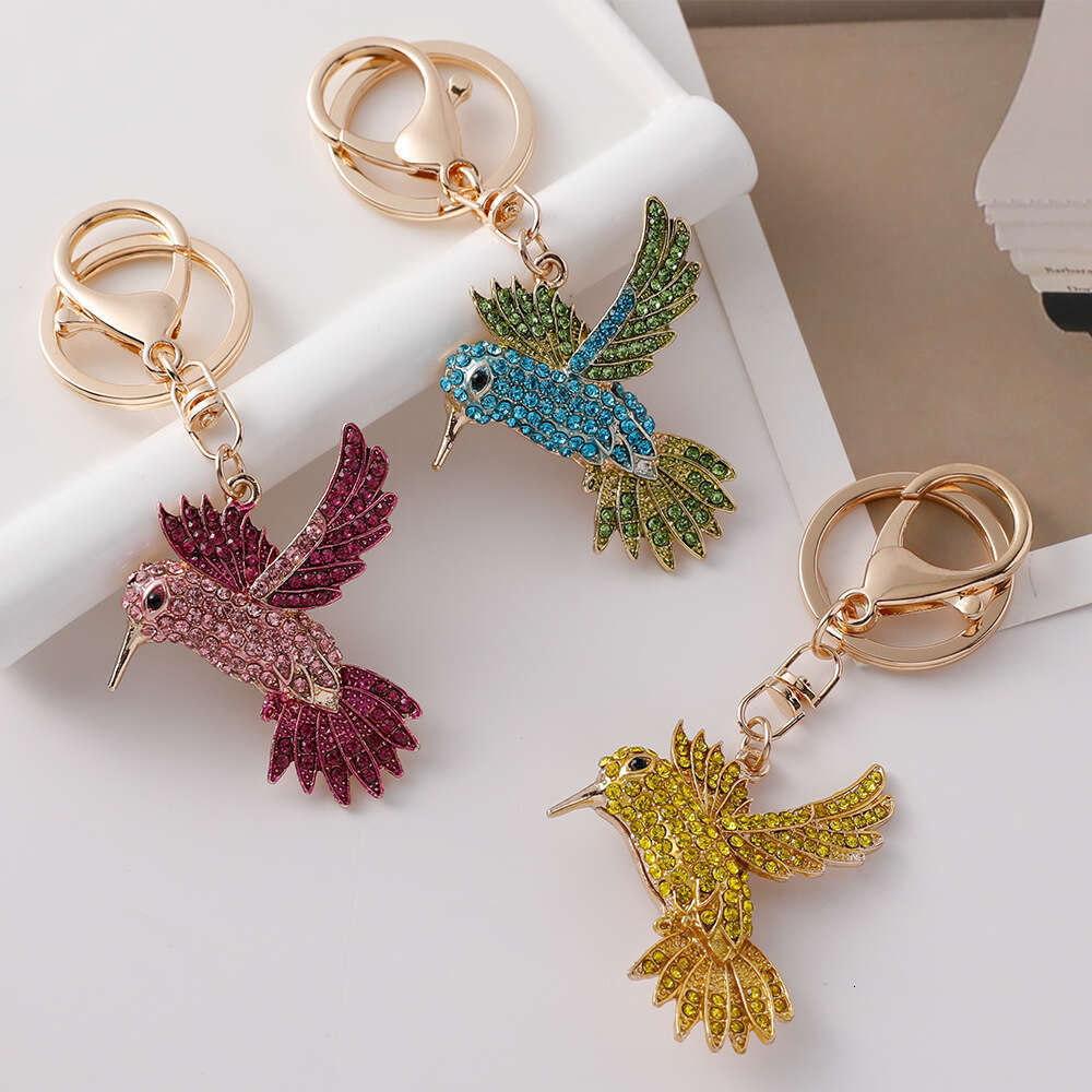 Cute Creative Encrusted Alloy Bird Car Bag Pendant Accessory Animal Keychain Small Gift