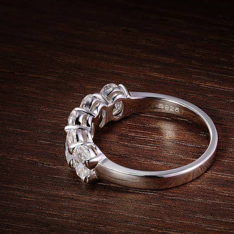 KNOBSPIN D VVS1 4*6mm Oval Moissanite Rings for Women Fine Jewelry Engagement Wedding Eternity Bands with GRA s925 Slive Ring