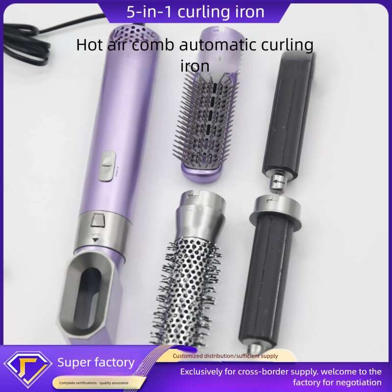 In Hot Air Brush Automatic Curling Iron Dual Use Volumizing Big Curl Styling Set Hair Dryer