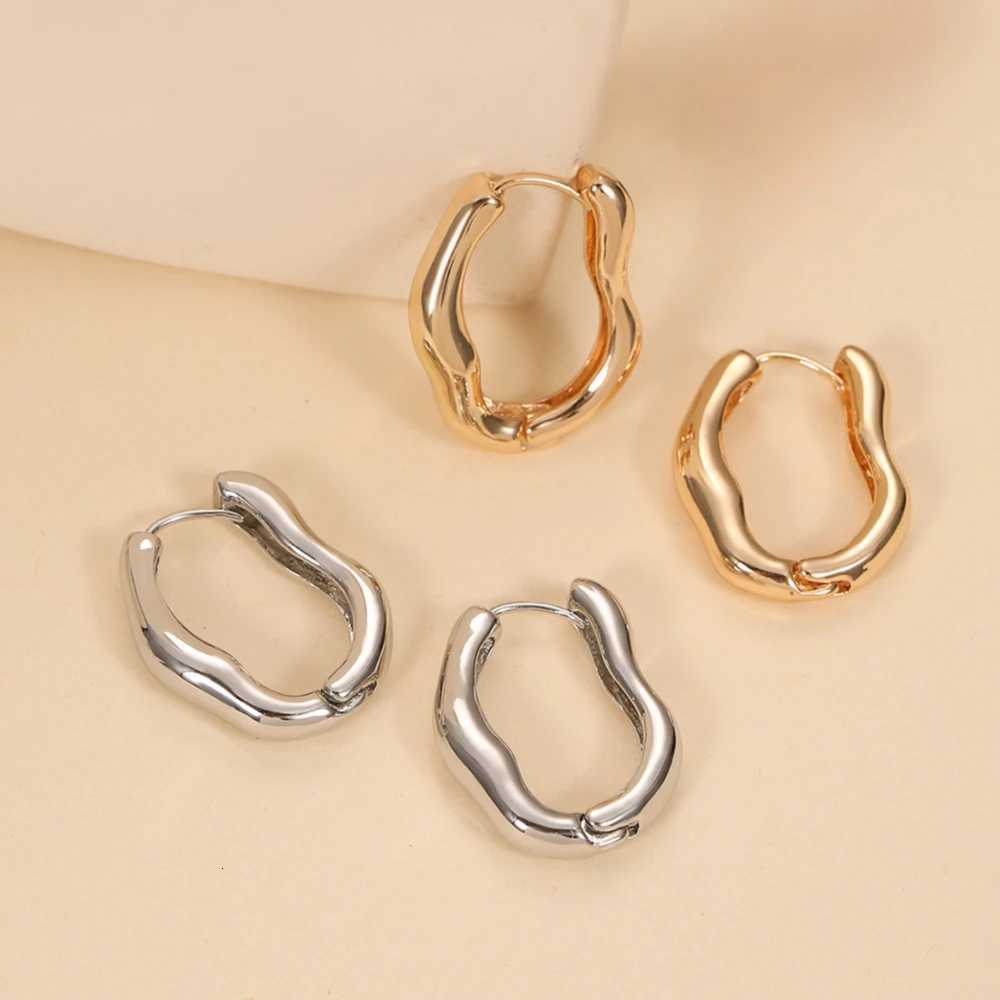 Vintage Metal Geometry Hoop Earrings For Women Fashion New Design Irregular Minimalist Drop Earrings Trend Party Wedding Jewelry XJ250814