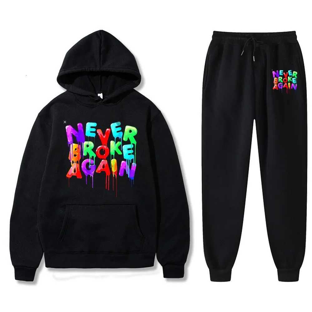 Youngboy Never Broke Again Hoodie 2PCS Sets Tracksuit Fashion Hip Hop Suit Sweatpants Men Women Hooded Sweatshirts Sport Pants W250814