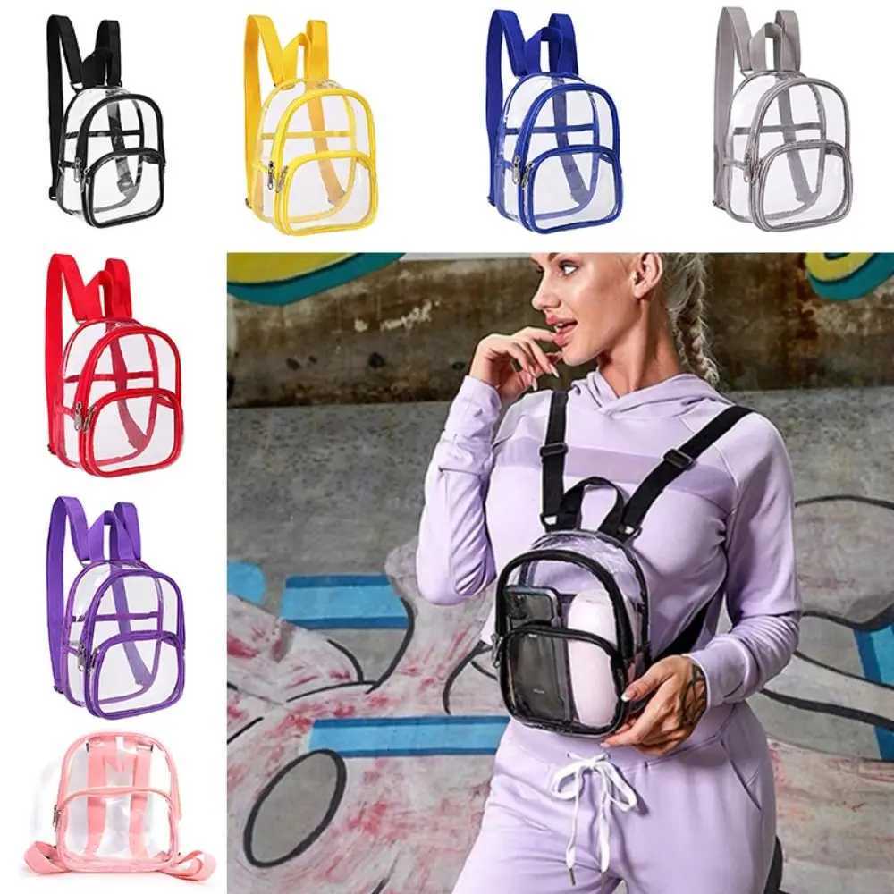 Summer New Fashion Transparent PVC Backpack Women Travel Knapsack Student School Bags Small Handbags Casual Mini Backpack XJ250814