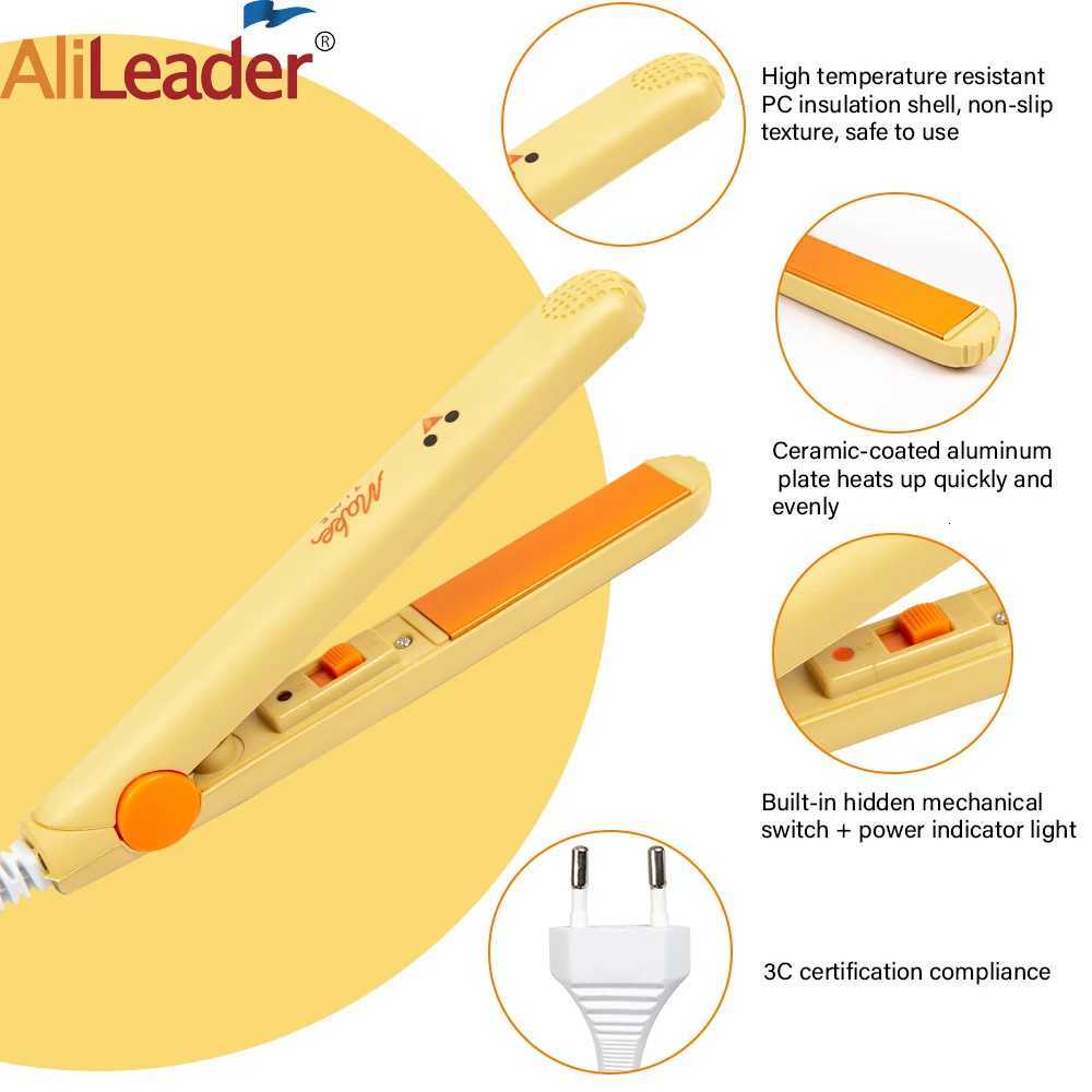 6.7 Mini Hair Straightener for Women and Girls Ceramic Hair Flat Iron Straightener Curler Fast Heating Curling Iron W250814