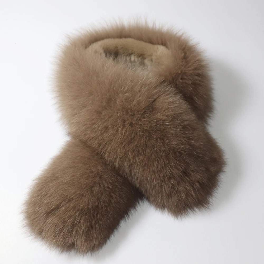 Women Fashion Fox Fur Scarf Natural Warm Fluffy Fox Fur Scarves Collar Lady Winter Thick 100% Genuine Fox Fur Mufflers 250808