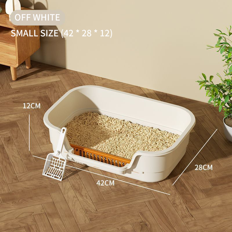 Pet litter box, oversized cat toilet, semi enclosed, open, breathable, odorless, splash proof pet supplies