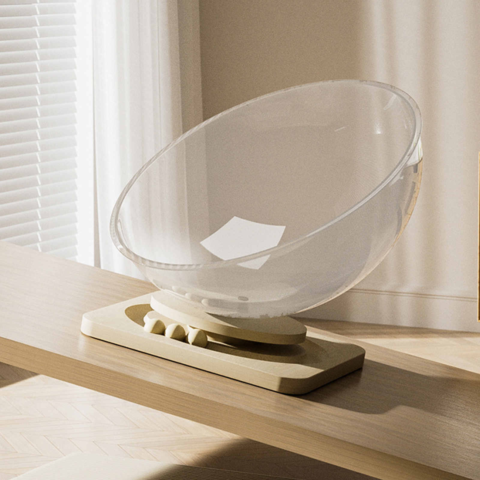 Space capsule cat nest, suitable for all seasons, warm in winter, acrylic solid wood turntable, cat nest, cool in summer, pet supplies