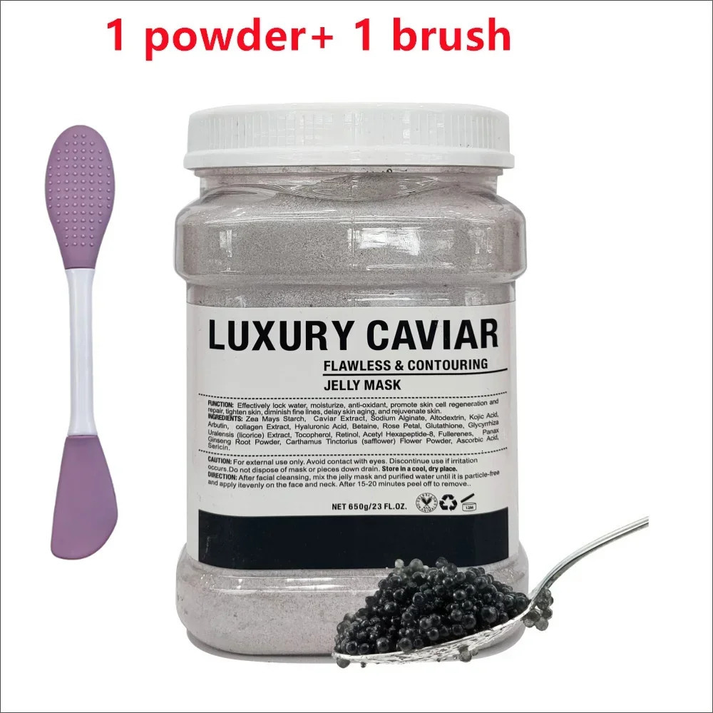 650g Chamomile Hyaluronic Acid Facial Moisturizing Mask Powder with Silicone Brush Increasing Skin Elasticity Rose Jelly Mask 250807