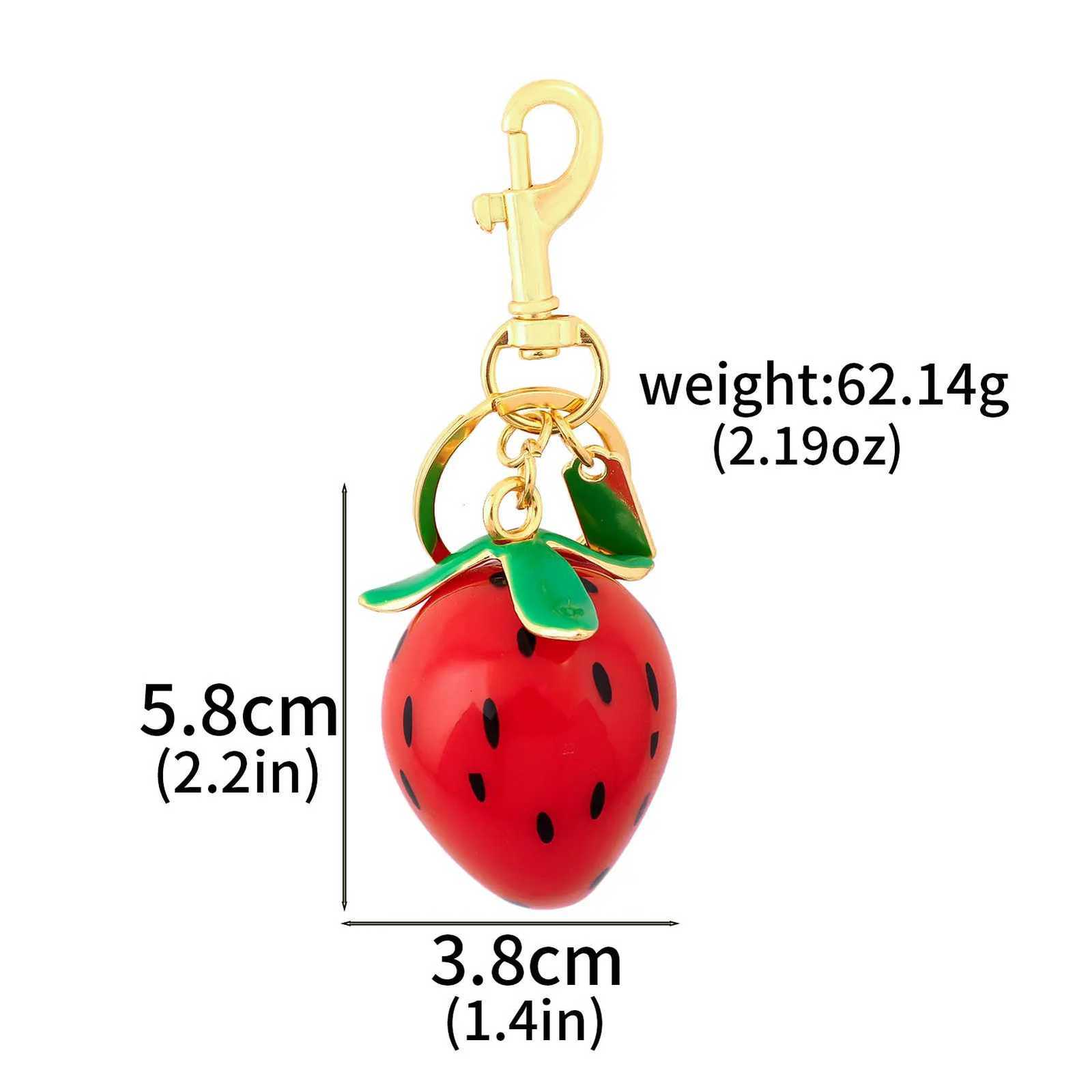 3D Excellent Strawberry Pendant Keychian for Women Girls Backpack Bag Decoration Keyring High Quality Handmade Key Chain Jewelry S250814