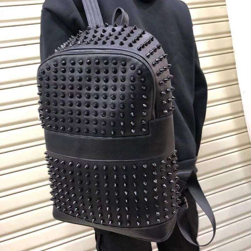 European And American Fashion Personalized Rivet Decoration Backpack 2025 New Large Capacity Punk Motorcycle Style Women's Bag