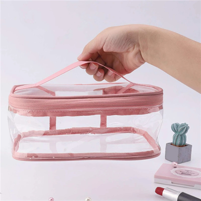 ThickeningClear Makeup Bag Large Waterproof Cosmetic Bag Portable and Transparent Travel Case for Women 250812