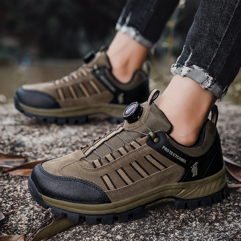 2025 Men's Climbing Shoes for Spring and Autumn Outdoor Grip and Durable Hiking Shoes with BOA Buckle Professional Genuine Mountaineering Sports 