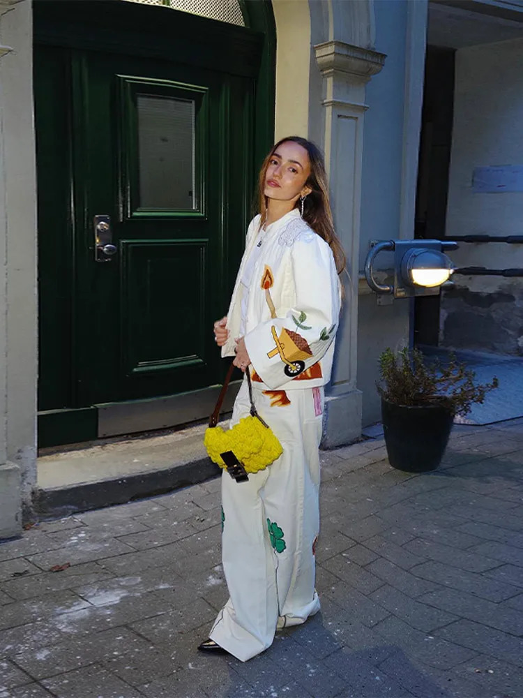 Casual Patchwork Printed Women s Jackets Loose O-neck Single Breasted Full Sleeve Jacket Female 2025 Early Autumn Lady Outwears 250813