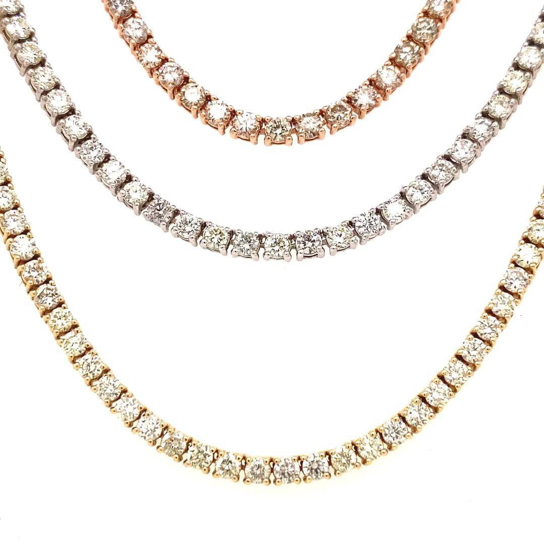 Starsgem 925 Sterling Silver Bayan Kolye Diamond Moissanite Gemstone Tennis Chain Necklace Jewelry for Women