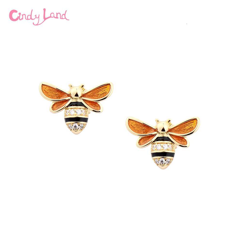 CL Brand Full Sale Bee Shape Sier Exaggerated Earrings Jewelry Set Real Gold High Quality Girls Gifts