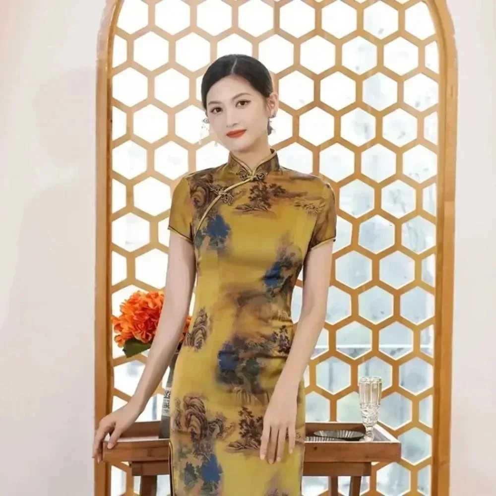 Summer Qipao Dresses Women Ele Fashion Long Streetwear Vintage Woman Clothes Chinese Style Y2K Cheongsam Maxi Dress Vestidos XJ250814