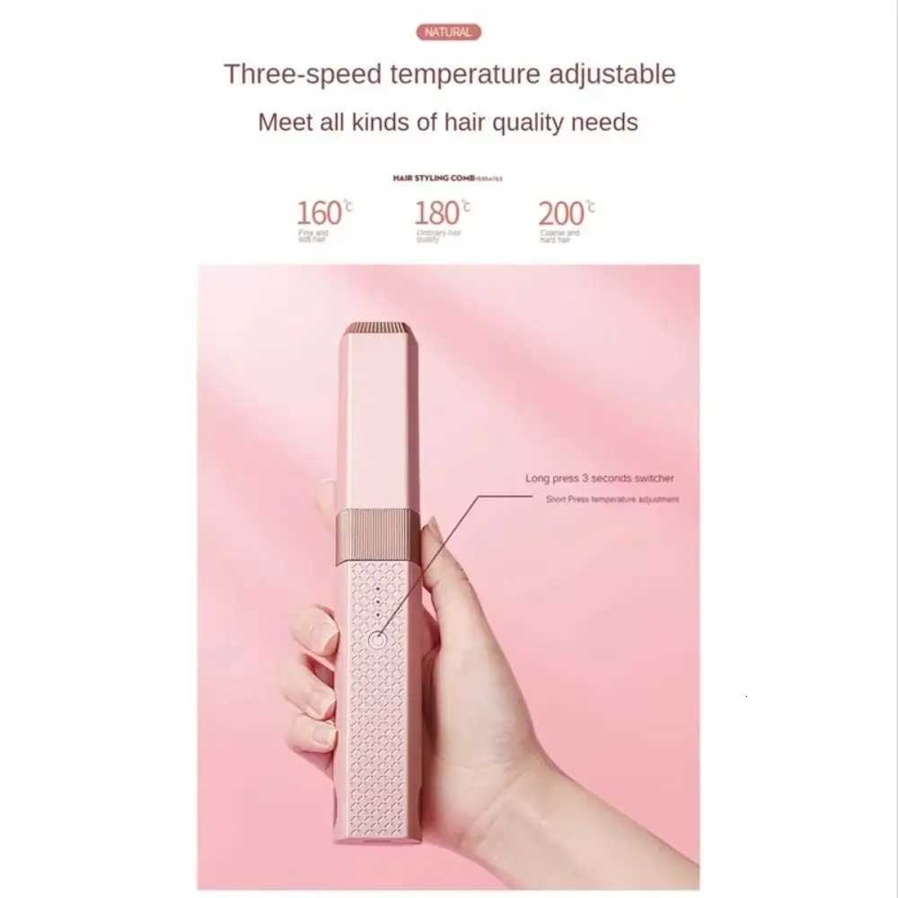 Even Heat Distribution Mini Hair Straightener Anti-Burn No Damage To Hair 2 in 1 Hair Curler Cordless 3 Constant Temperature W250814