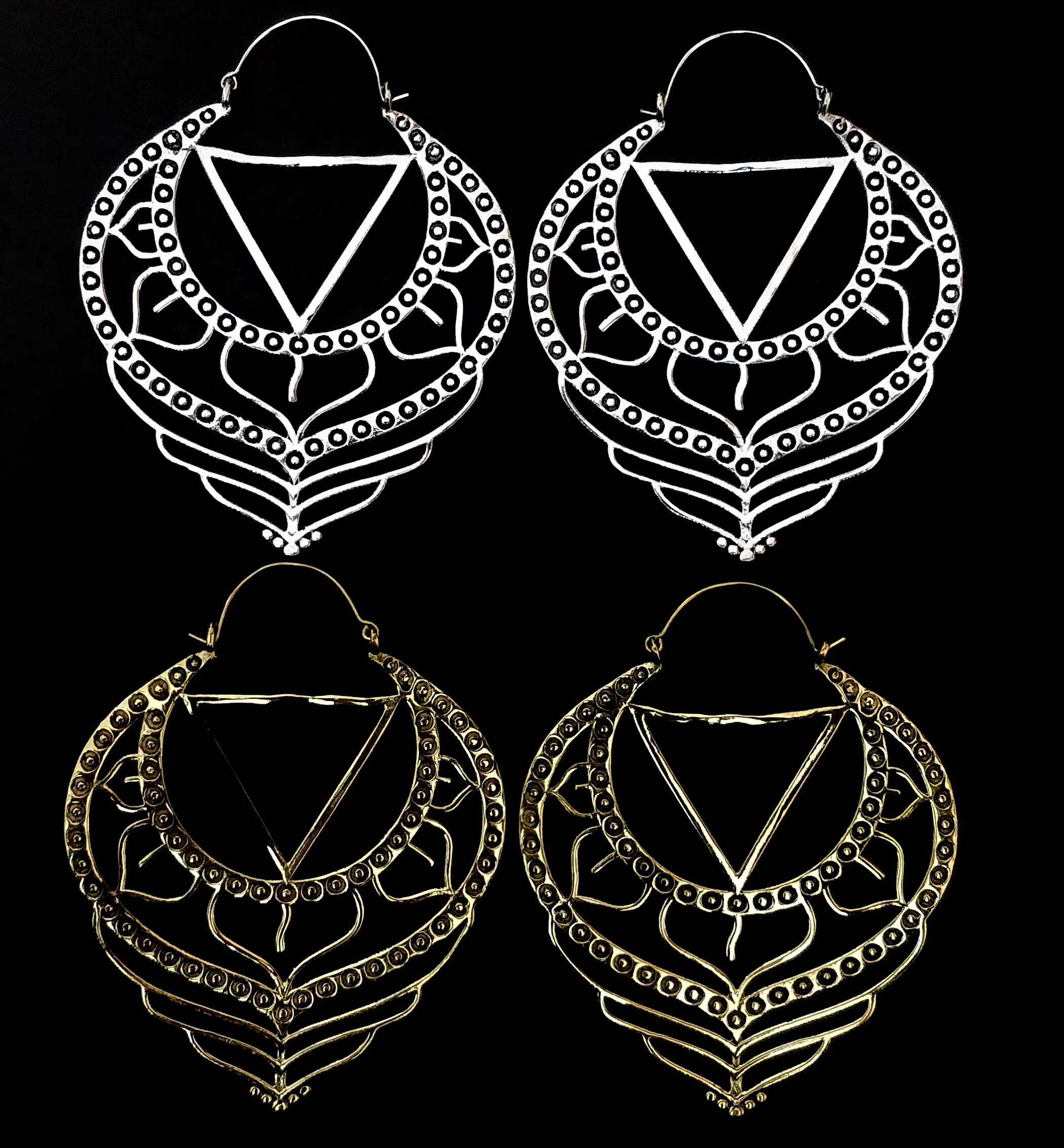 2022 Best Discount Bohemian Style Exaggerated Gold and Sier Colorful Heart-Shaped Large Hoop Earrings Ordinary Brass Metal Party