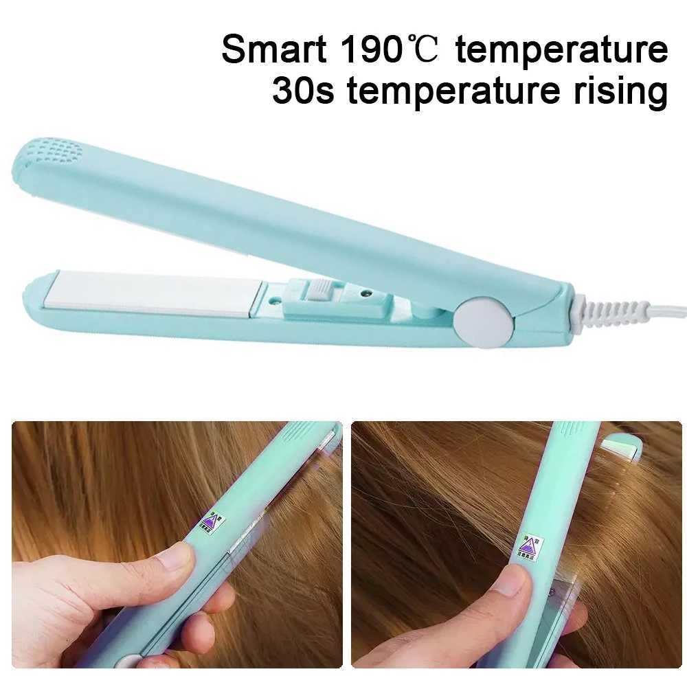 Portable Mini Hair Straightener Flat Iron Hair Curler For Men Women Short Hair Wave Hairstyling Dual Voltage Straightening Irons W250814
