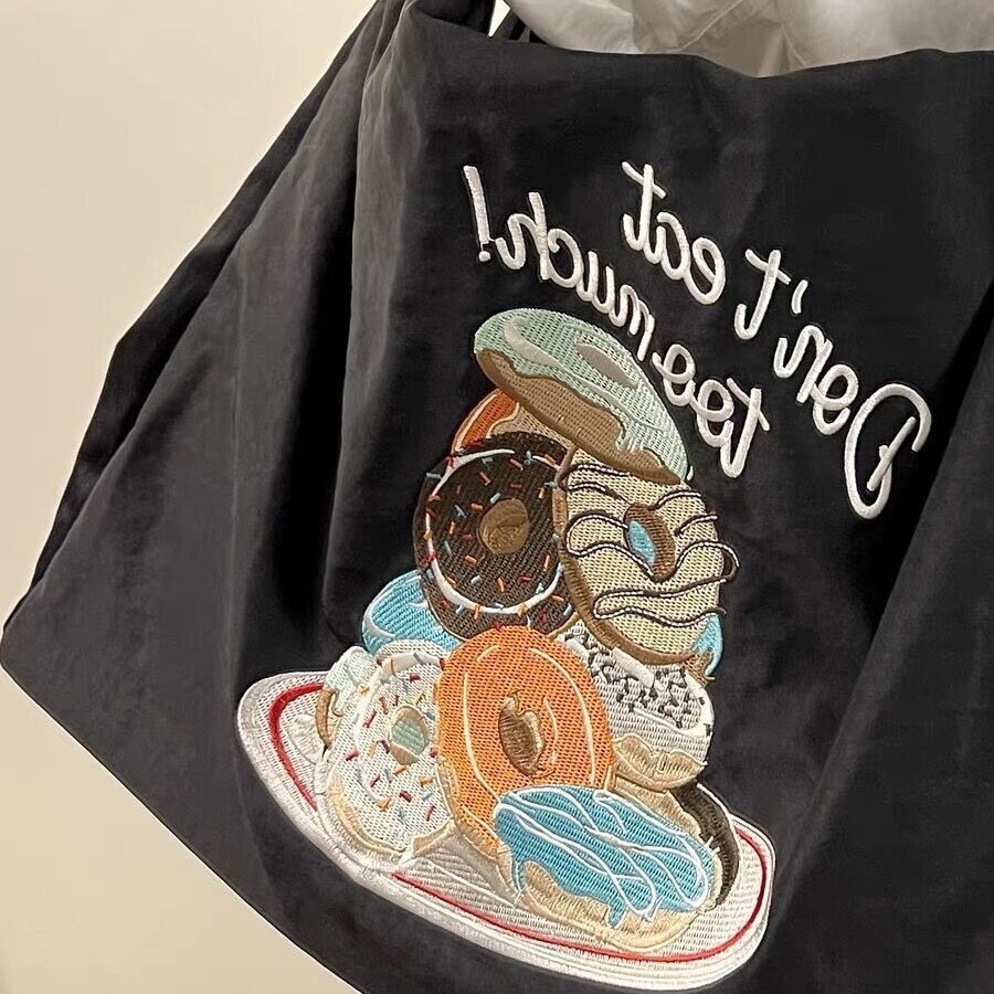 Sweet Donut Tote New Large Capacity Nylon Handbag Class Commuting Casual Bag for Women