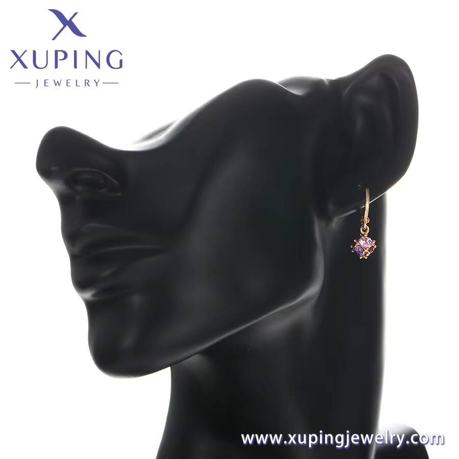 90072 Xu Ping Large Diameter Crystal Hoop Earrings, Gold-Plated Fashion Women's Earrings