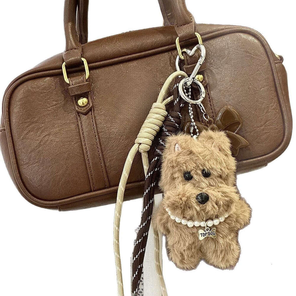 Cute Scrawled Puppy Fashion Plush Doll Car Keychain Heart Bag Pendant Decoration
