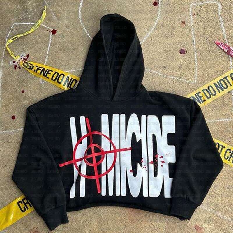 Unique Street Style Hip-Hop Gothic Hooded for Men with Letter Print and Women's Sweatshirt