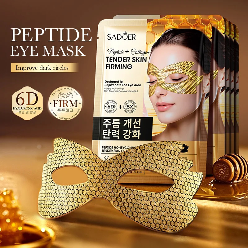 SADOER Caffeine Golden Peptide Eye Mask Dark Circle -aging Eye Patches Korean Skin Care 250813