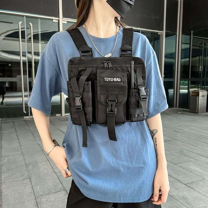 Trendy Brand New Ins Men's And Women's Hong Kong Chest Bag Outdoor Workwear Vest Style Tactical Backpack
