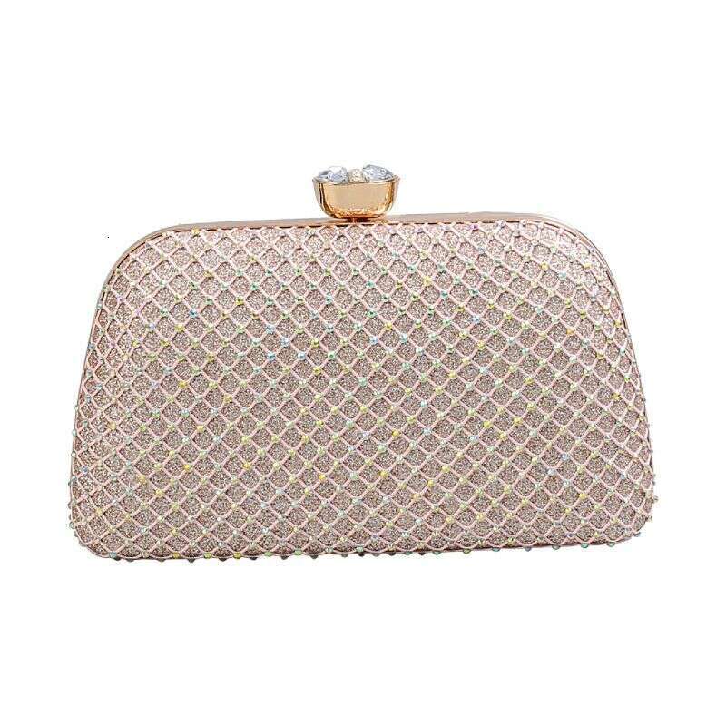 New Water Shining Celebrity Handheld Dress Fashion Crossbody Chain Dia Embedding Mesh Evening Bag